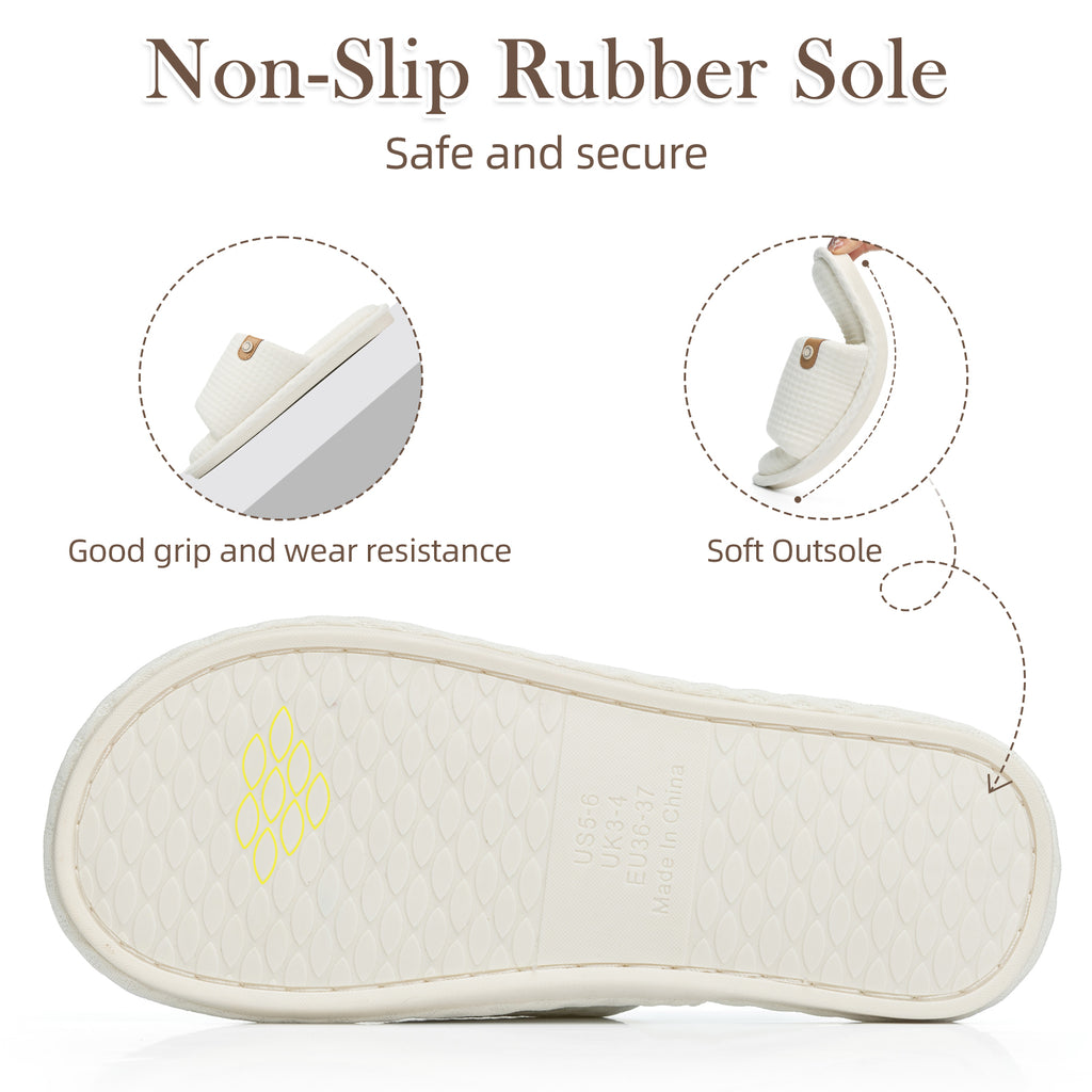 GOEWY Open Toe Slippers for Women with Memory Foam Slip On House Slippers indoor outdoor Anti-Skid Soft Birthday Gifts for Women Her Mom