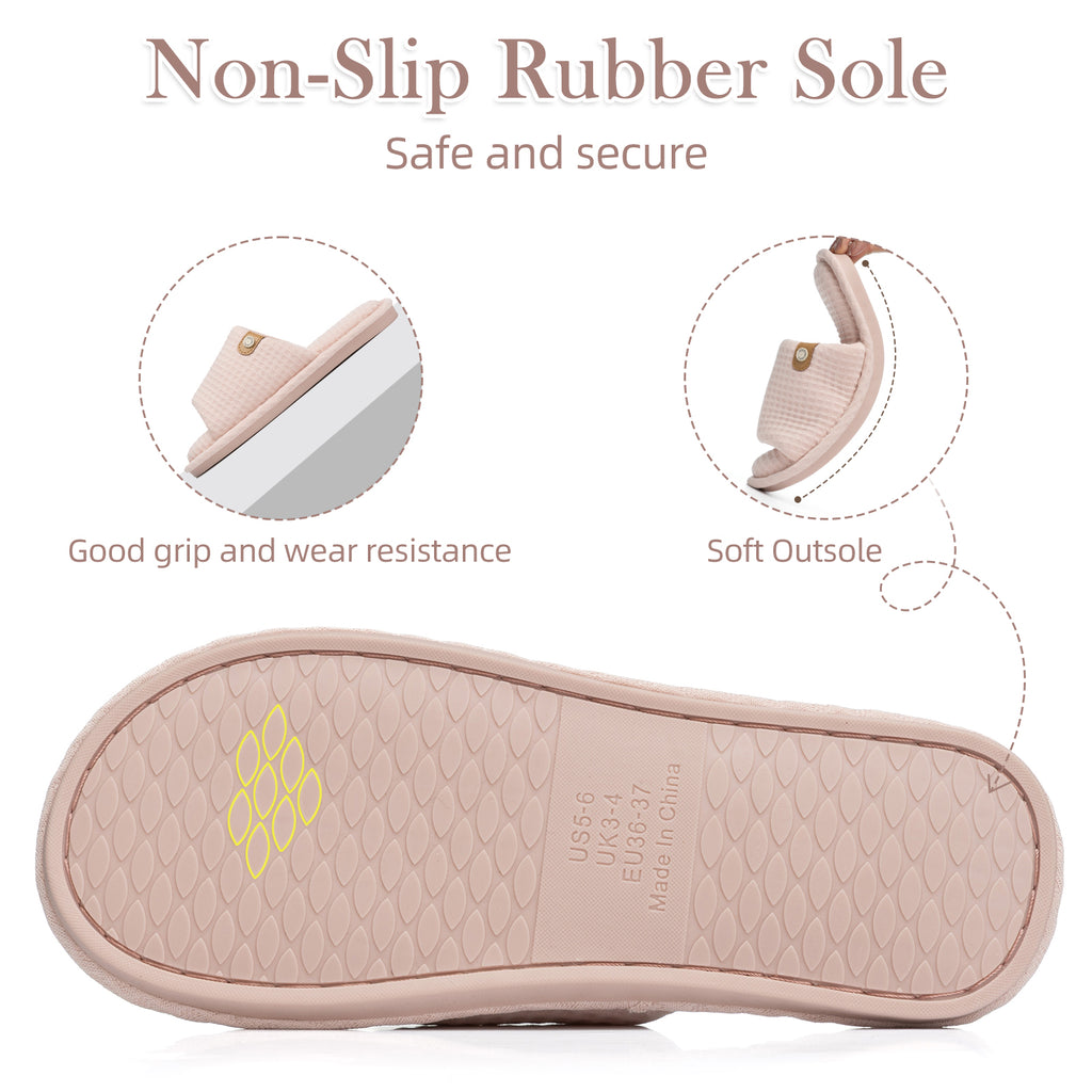 GOEWY Open Toe Slippers for Women with Memory Foam Slip On House Slippers indoor outdoor Anti-Skid Soft Birthday Gifts for Women Her Mom