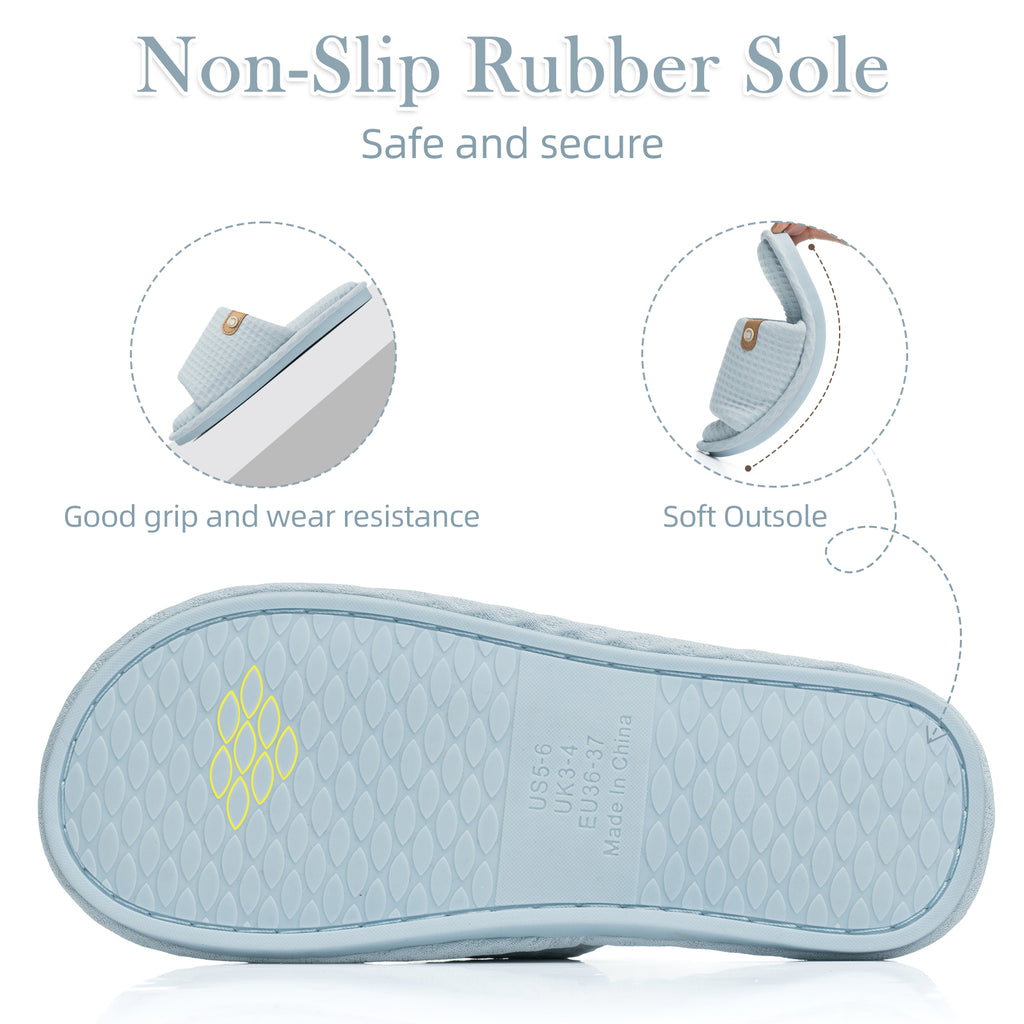 GOEWY Open Toe Slippers for Women with Memory Foam Slip On House Slippers indoor outdoor Anti-Skid Soft Birthday Gifts for Women Her Mom