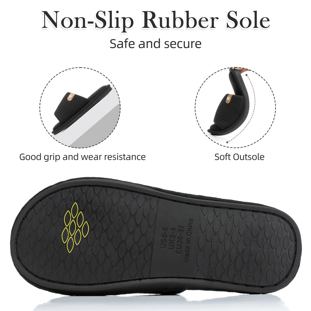GOEWY Open Toe Slippers for Women with Memory Foam Slip On House Slippers indoor outdoor Anti-Skid Soft Birthday Gifts for Women Her Mom