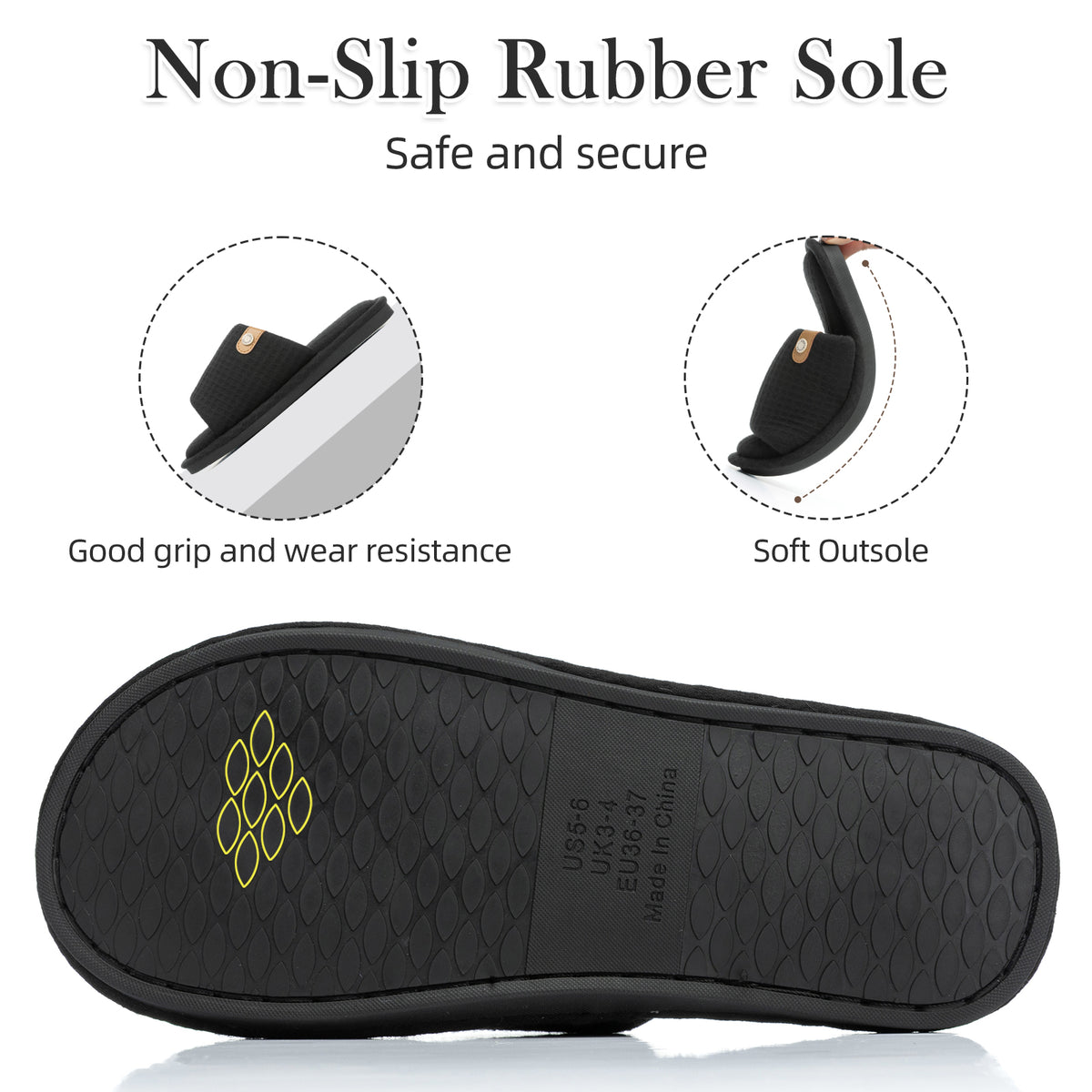 GOEWY Open Toe Slippers for Women with Memory Foam Slip On House Slippers indoor outdoor Anti-Skid Soft Birthday Gifts for Women Her Mom