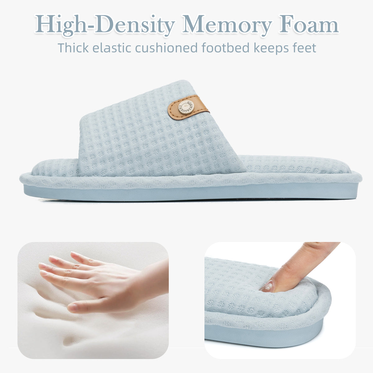 GOEWY Open Toe Slippers for Women with Memory Foam Slip On House Slippers indoor outdoor Anti-Skid Soft Birthday Gifts for Women Her Mom