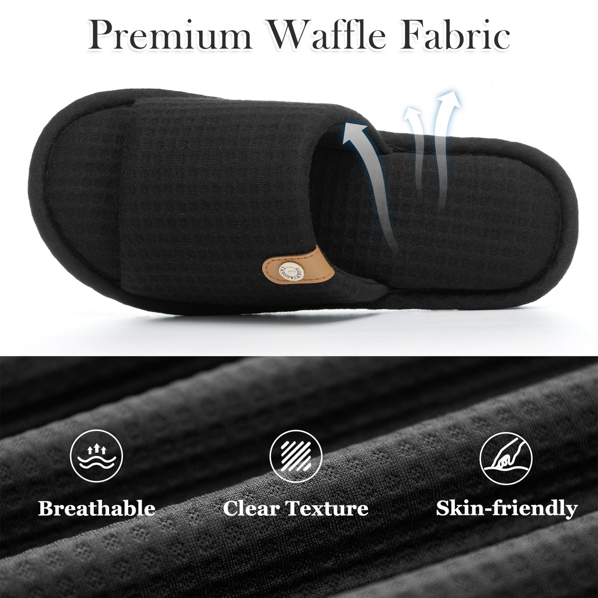 GOEWY Open Toe Slippers for Women with Memory Foam Slip On House Slippers indoor outdoor Anti-Skid Soft Birthday Gifts for Women Her Mom