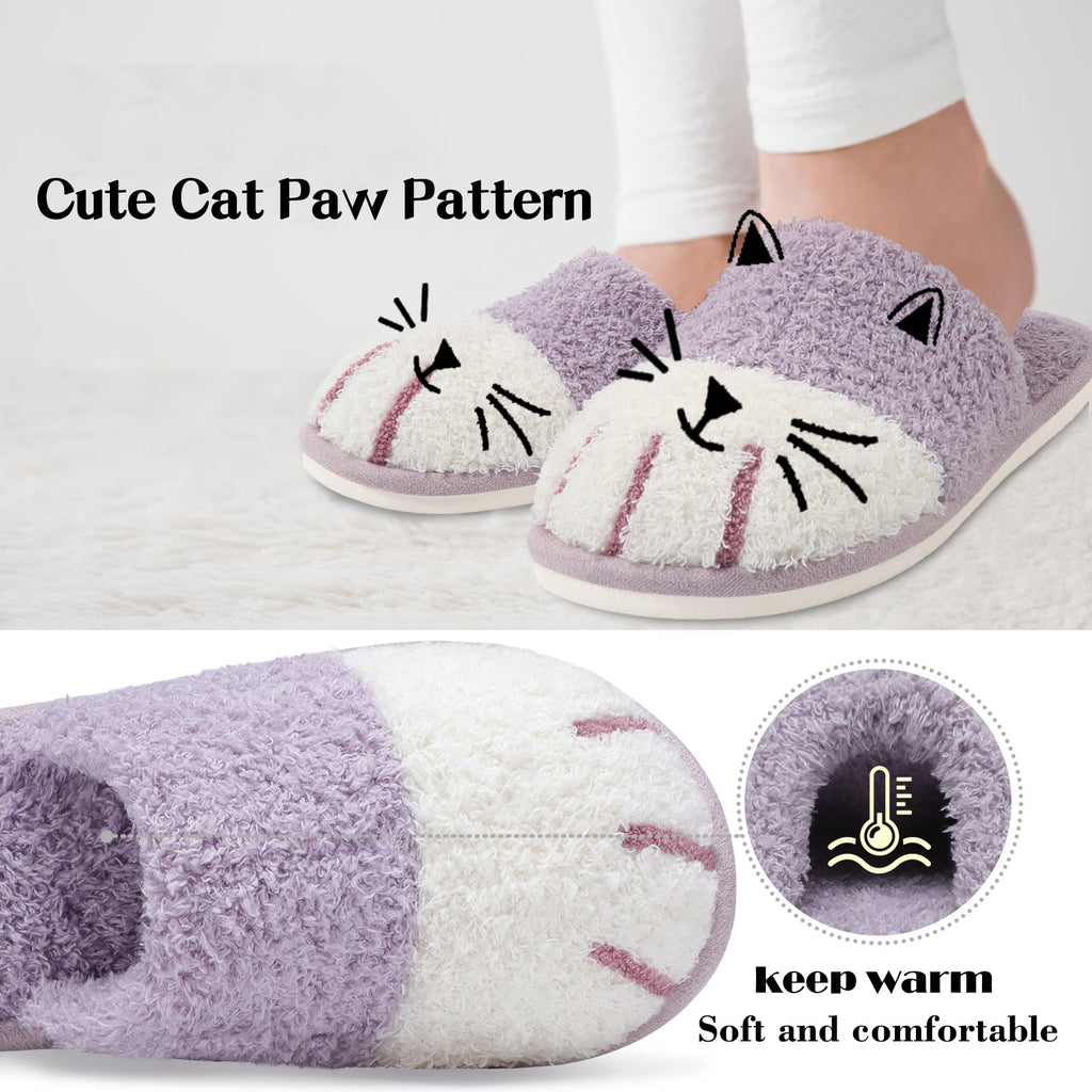 SINNO Cute Animal Slippers for Women Indoor Outdoor Memory Foam House Slipper Soft Warm Cozy Fuzzy Bedroom Non-Slip Shoes Christmas Gift ladies