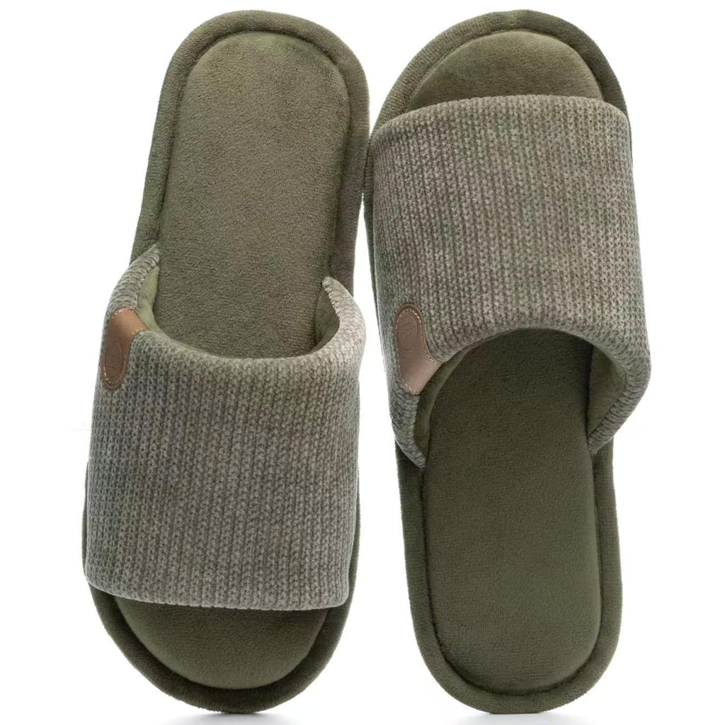 GOEWY Mens Cozy Memory Foam Slippers Indoor Outdoor Gifts for Men Slip On House Shoes Anti-skid Soft Open Toe Slippers