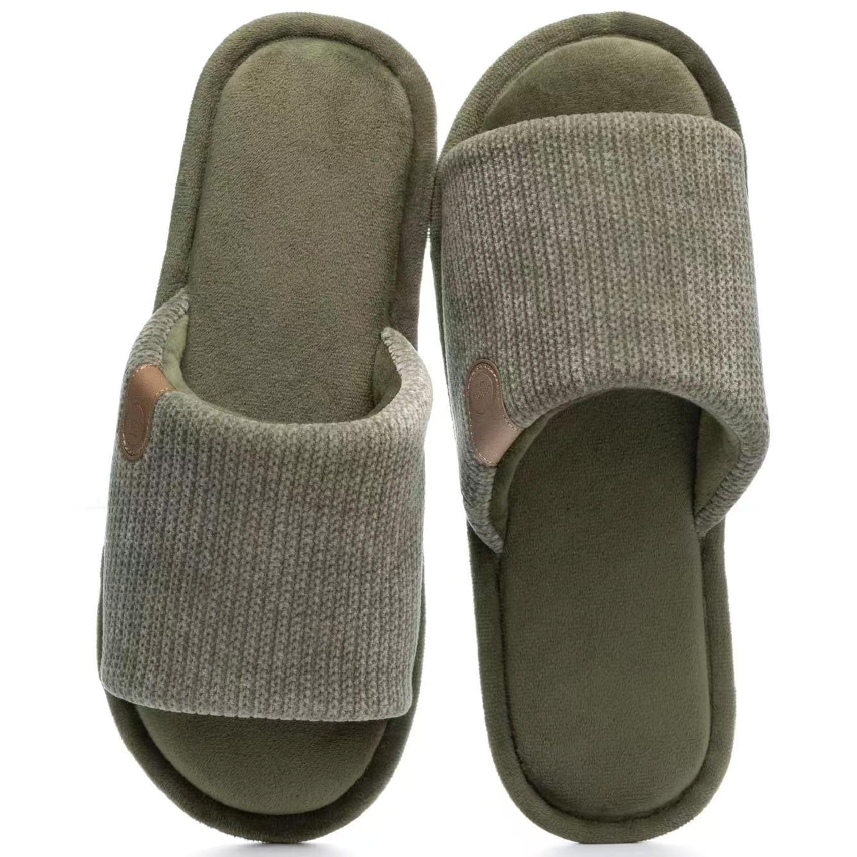 GOEWY Mens Cozy Memory Foam Slippers Indoor Outdoor Gifts for Men Slip On House Shoes Anti-skid Soft Open Toe Slippers