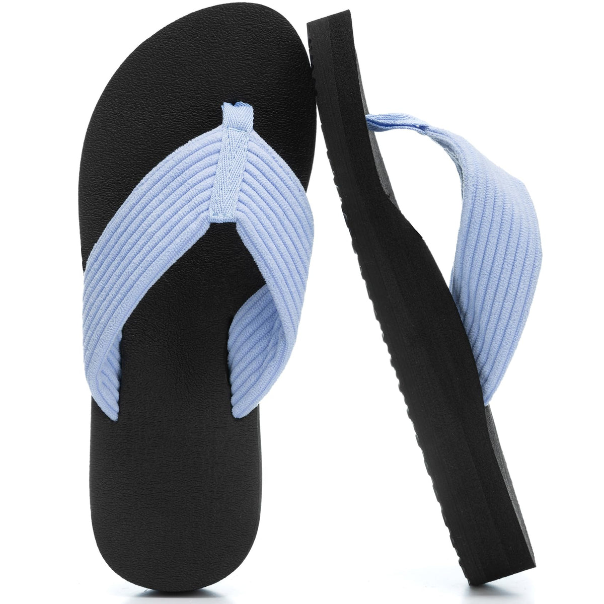 GOEWY Flip Flops for Women With Arch Support Womens Sandals Comfortable Yoga Mat Corduroy Summer Beach Walking Thong Slides Shoes Slip On Indoor Outdoor