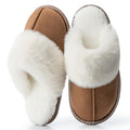 GOEWY Fuzzy Slippers for Women with Memory Foam Warm Winter Faux Fur Slippers House Shoes Indoor Outdoor Gifts For Women Suede Anti-Skid
