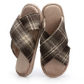 GOEWY Mens Cozy Slippers Cross Band House Slippers with Memory Foam Soft Non-slip Indoor House Shoes Summer Breathable Slipper