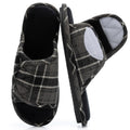 GOEWY Adjustable Open-Toe Mens Slippers Memory Foam House Slippers with Non-Slip Soles Indoor and Outdoor Shoes Gifts for Men Him Dad
