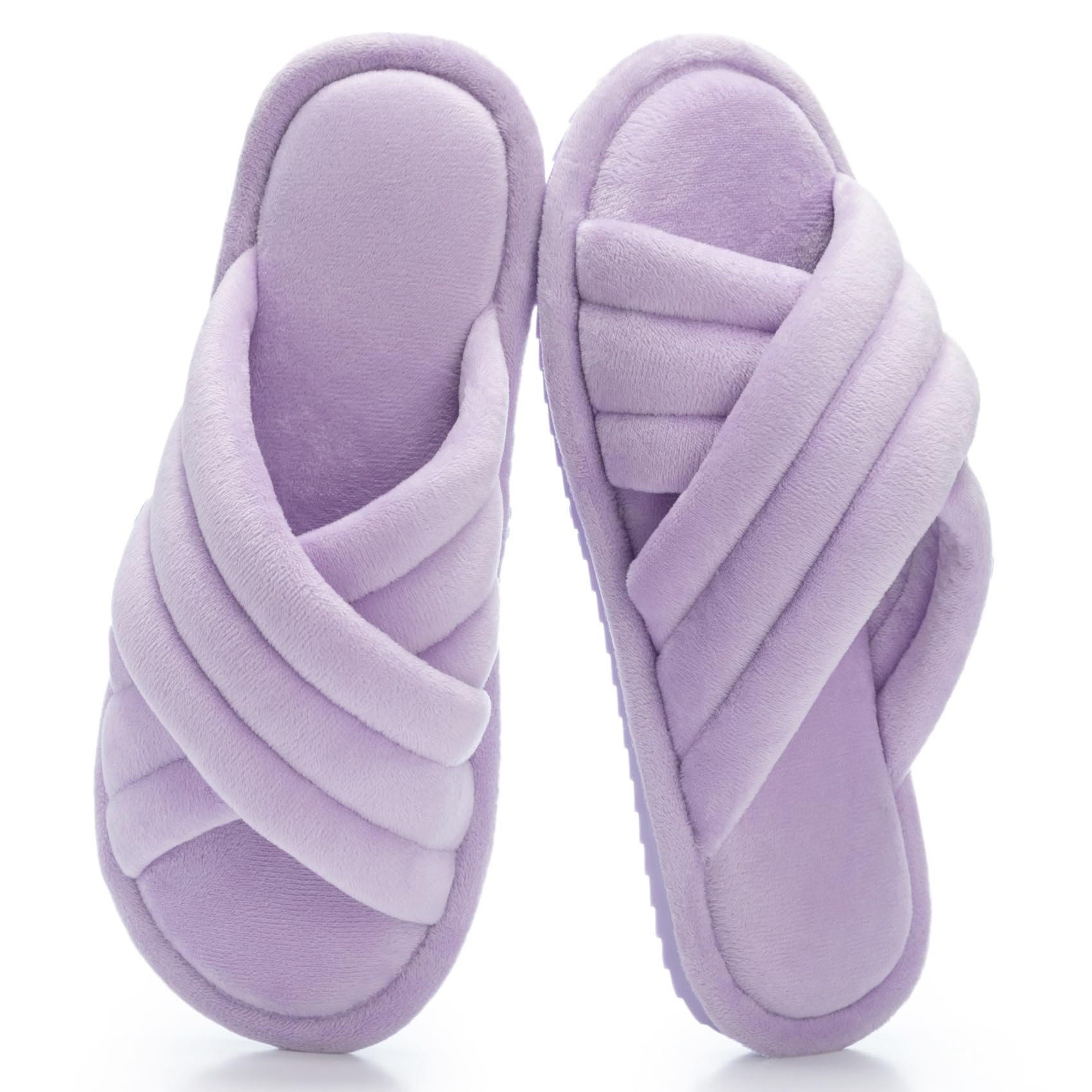 GOEWY Cross Band Womens Slippers Indoor and Outdoor with Cozy Memory Foam Ladies House Slippers Shoes Slides Open Toe Cute Gifts for Women Her Mom Soft Slip On Slipper Black