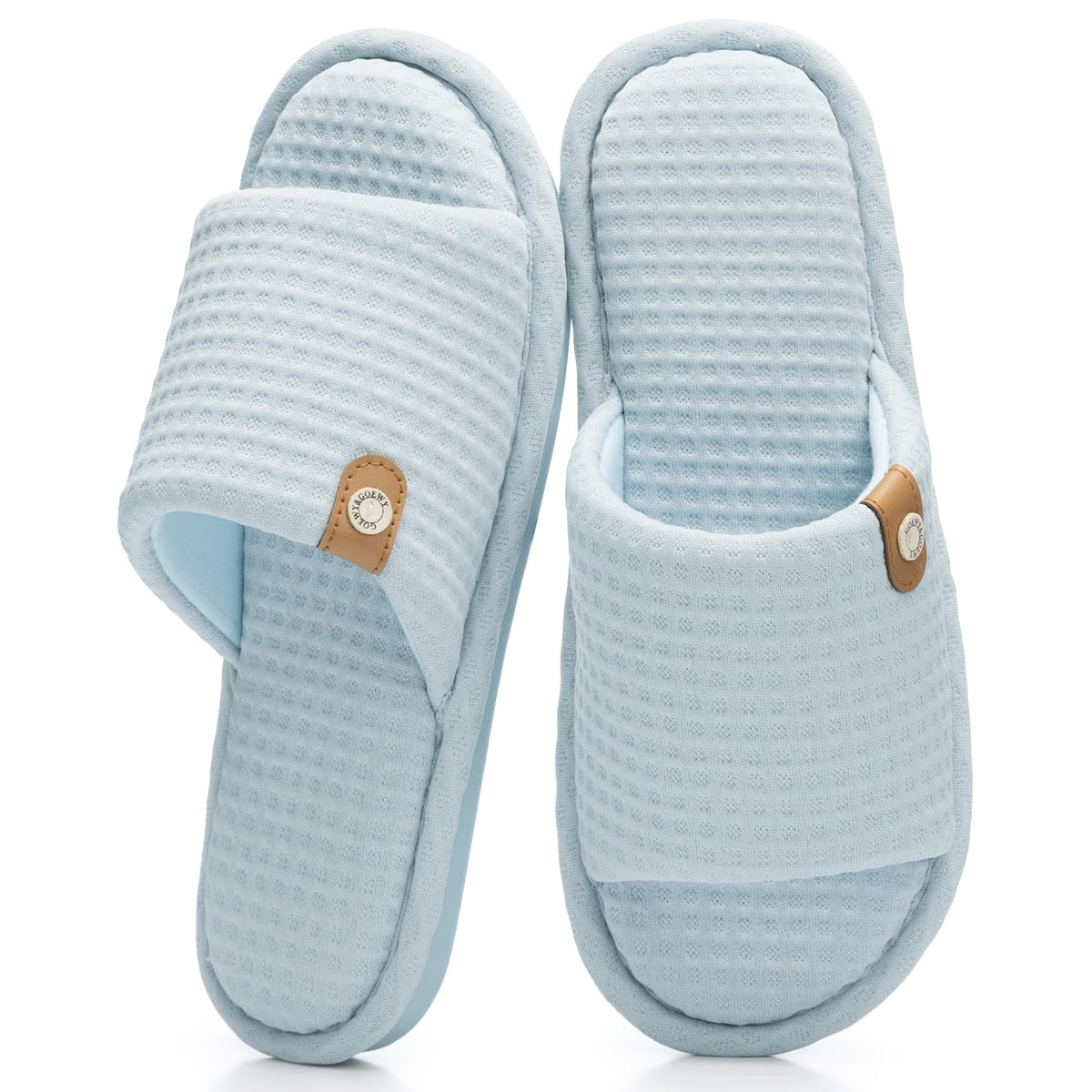 GOEWY Open Toe Slippers for Women with Memory Foam Slip On House Slippers indoor outdoor Anti-Skid Soft Birthday Gifts for Women Her Mom