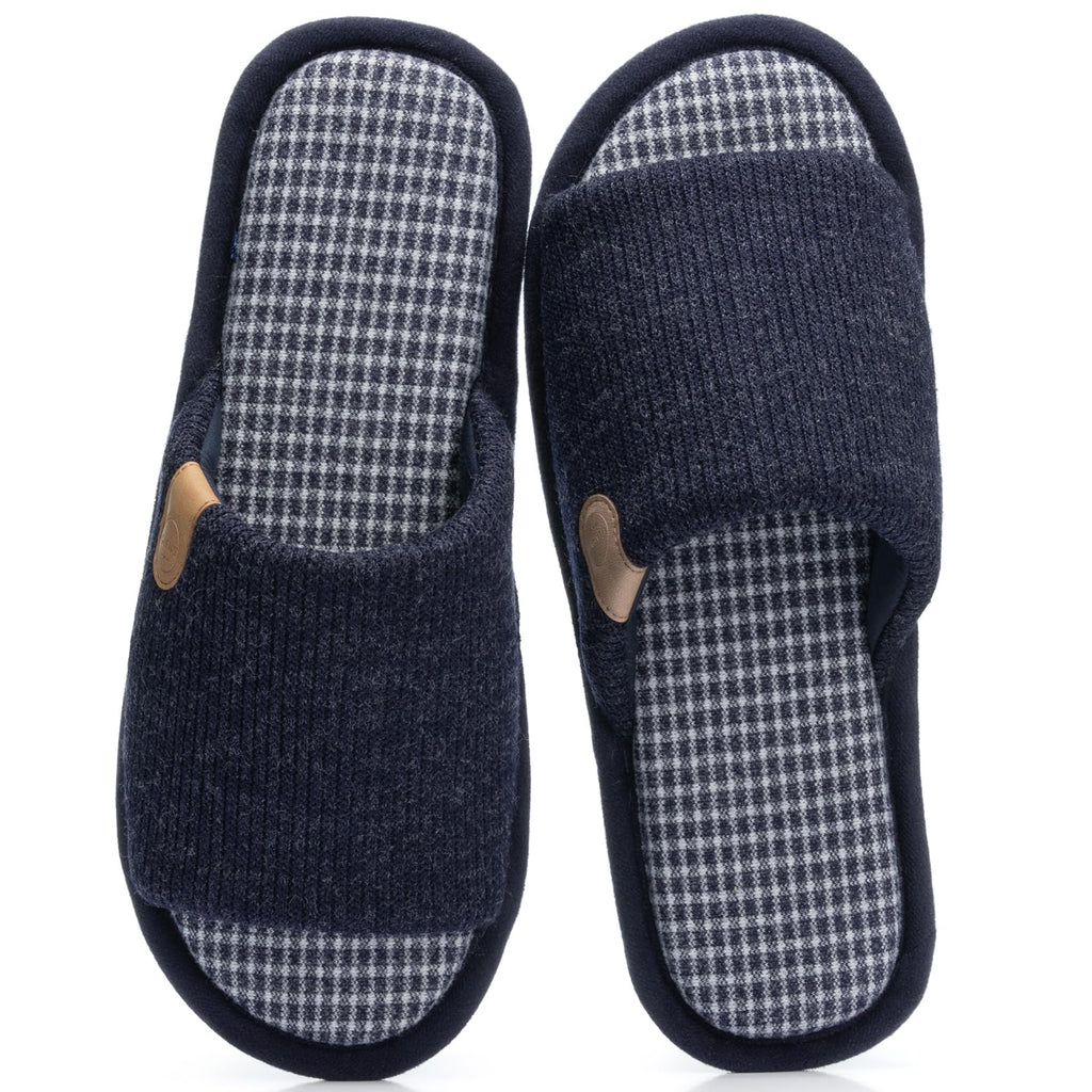 GOEWY Mens Cozy Memory Foam Slippers Indoor Outdoor Gifts for Men Slip On House Shoes Anti-skid Soft Open Toe Slippers
