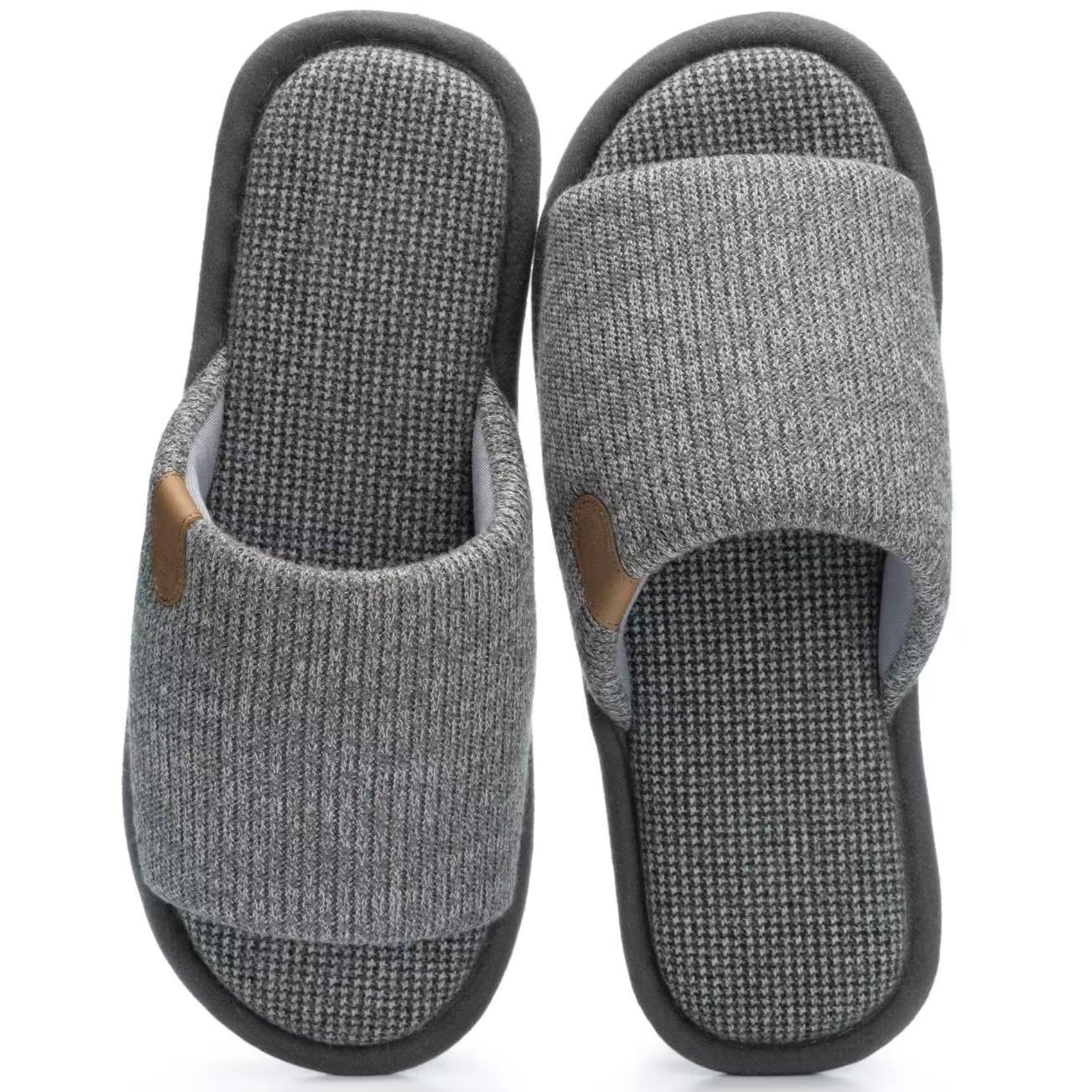 GOEWY Mens Cozy Memory Foam Slippers Indoor Outdoor Gifts for Men Slip On House Shoes Anti-skid Soft Open Toe Slippers