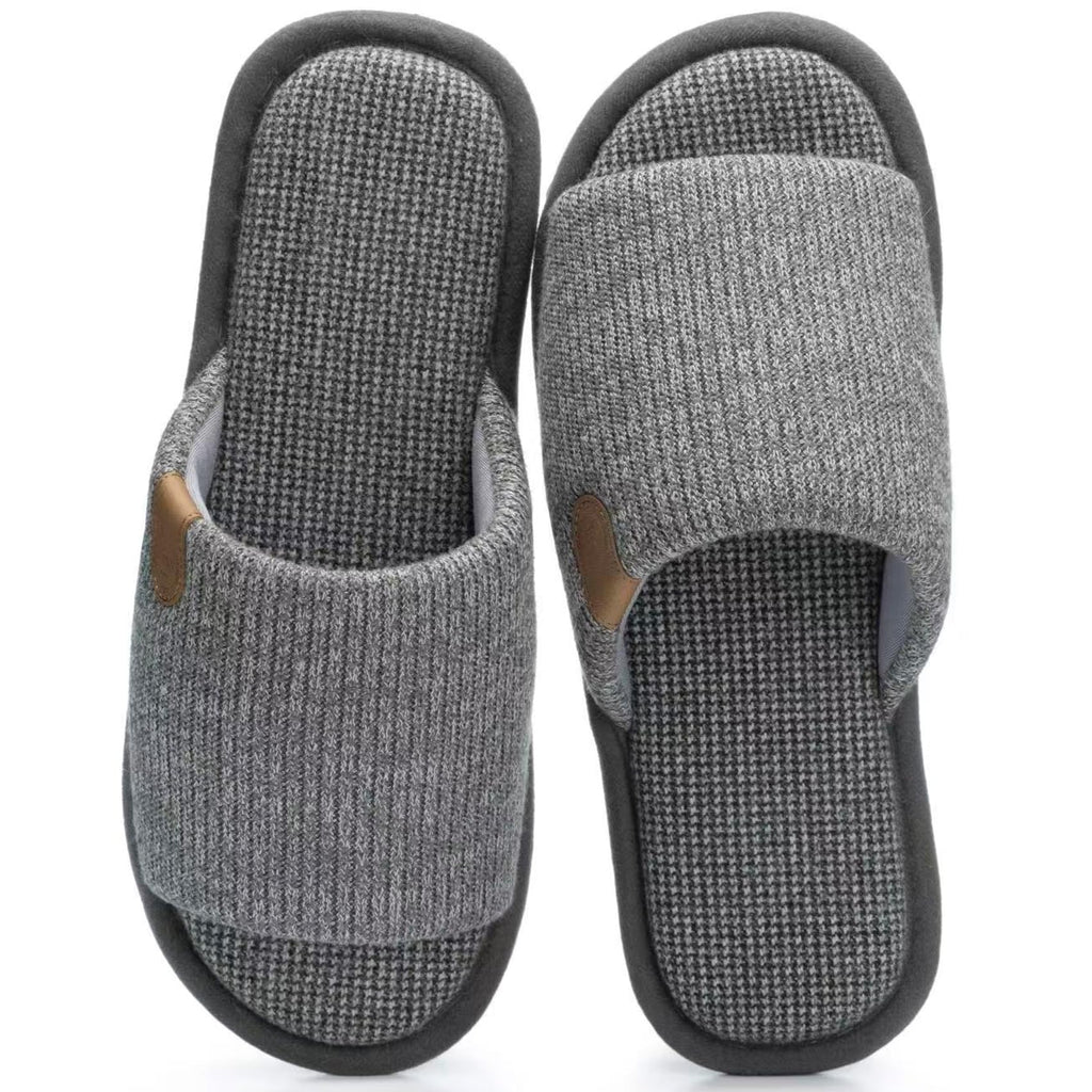 GOEWY Mens Cozy Memory Foam Slippers Indoor Outdoor Gifts for Men Slip On House Shoes Anti-skid Soft Open Toe Slippers