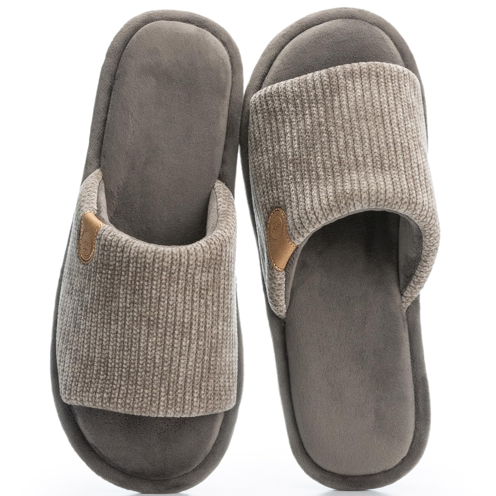 GOEWY Mens Cozy Memory Foam Slippers Indoor Outdoor Gifts for Men Slip On House Shoes Anti-skid Soft Open Toe Slippers