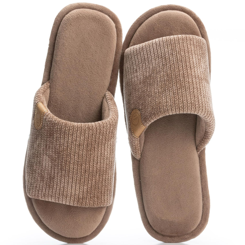 GOEWY Mens Cozy Memory Foam Slippers Indoor Outdoor Gifts for Men Slip On House Shoes Anti-skid Soft Open Toe Slippers