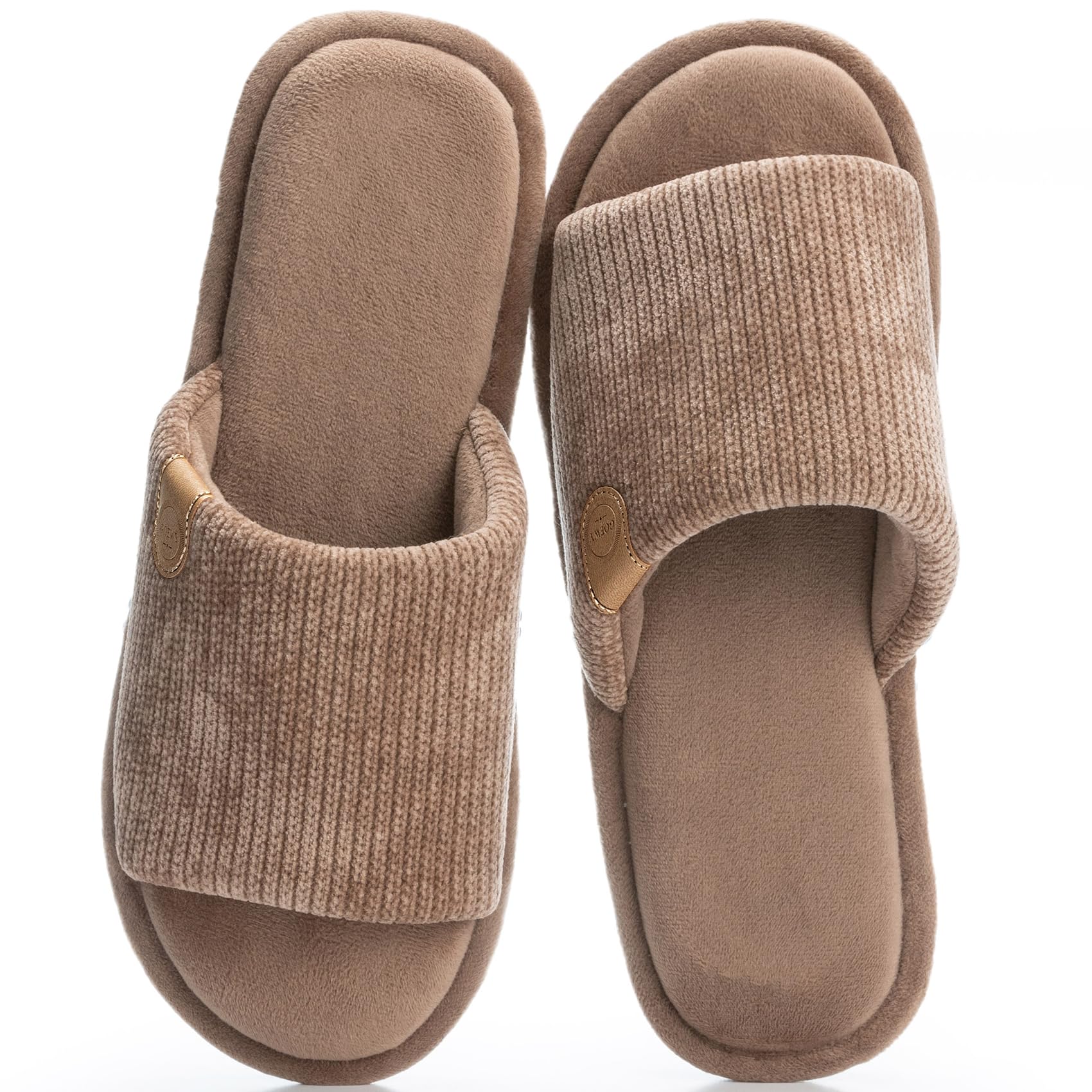 GOEWY Mens Cozy Memory Foam Slippers Indoor Outdoor Gifts for Men Slip On House Shoes Anti-skid Soft Open Toe Slippers