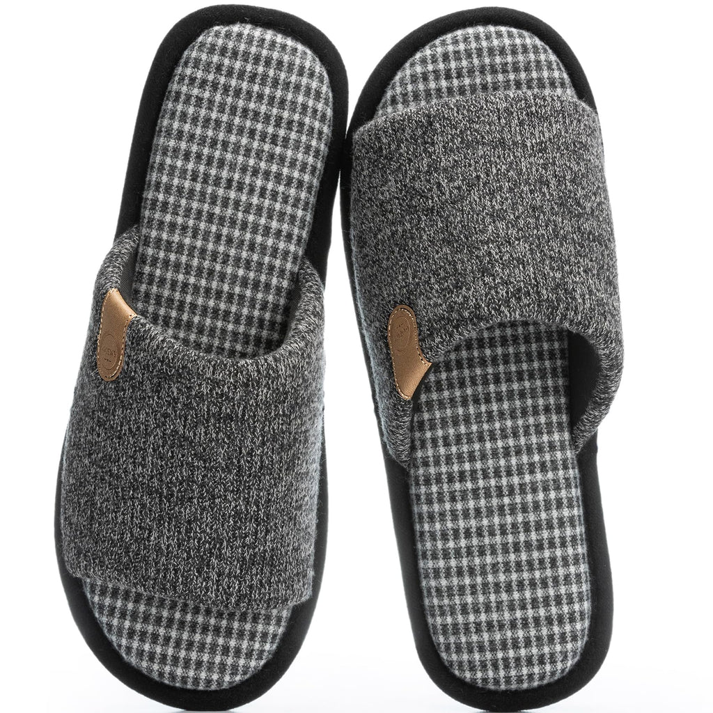GOEWY Mens Cozy Memory Foam Slippers Indoor Outdoor Gifts for Men Slip On House Shoes Anti-skid Soft Open Toe Slippers