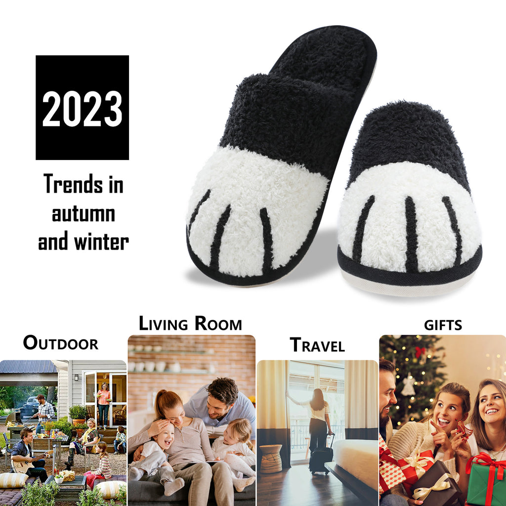 SINNO Cute Animal Slippers for Women Indoor Outdoor Memory Foam House Slipper Soft Warm Cozy Fuzzy Bedroom Non-Slip Shoes Christmas Gift ladies