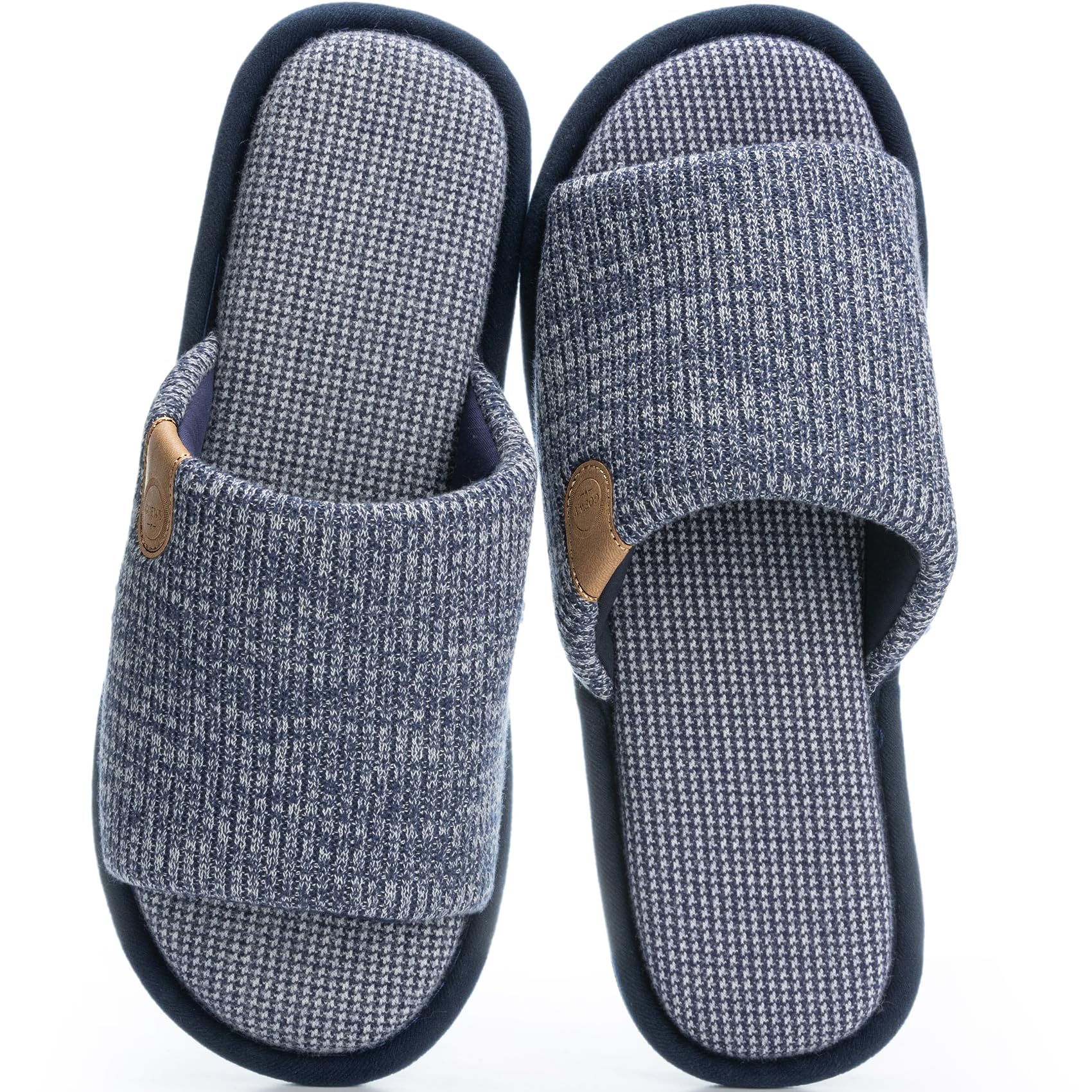 GOEWY Mens Cozy Memory Foam Slippers Indoor Outdoor Gifts for Men Slip On House Shoes Anti-skid Soft Open Toe Slippers