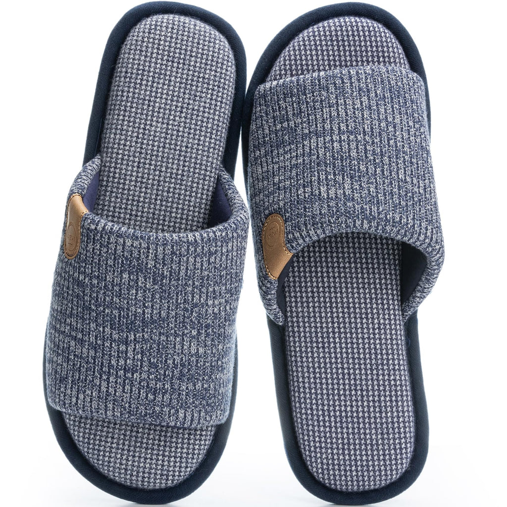 GOEWY Mens Cozy Memory Foam Slippers Indoor Outdoor Gifts for Men Slip On House Shoes Anti-skid Soft Open Toe Slippers