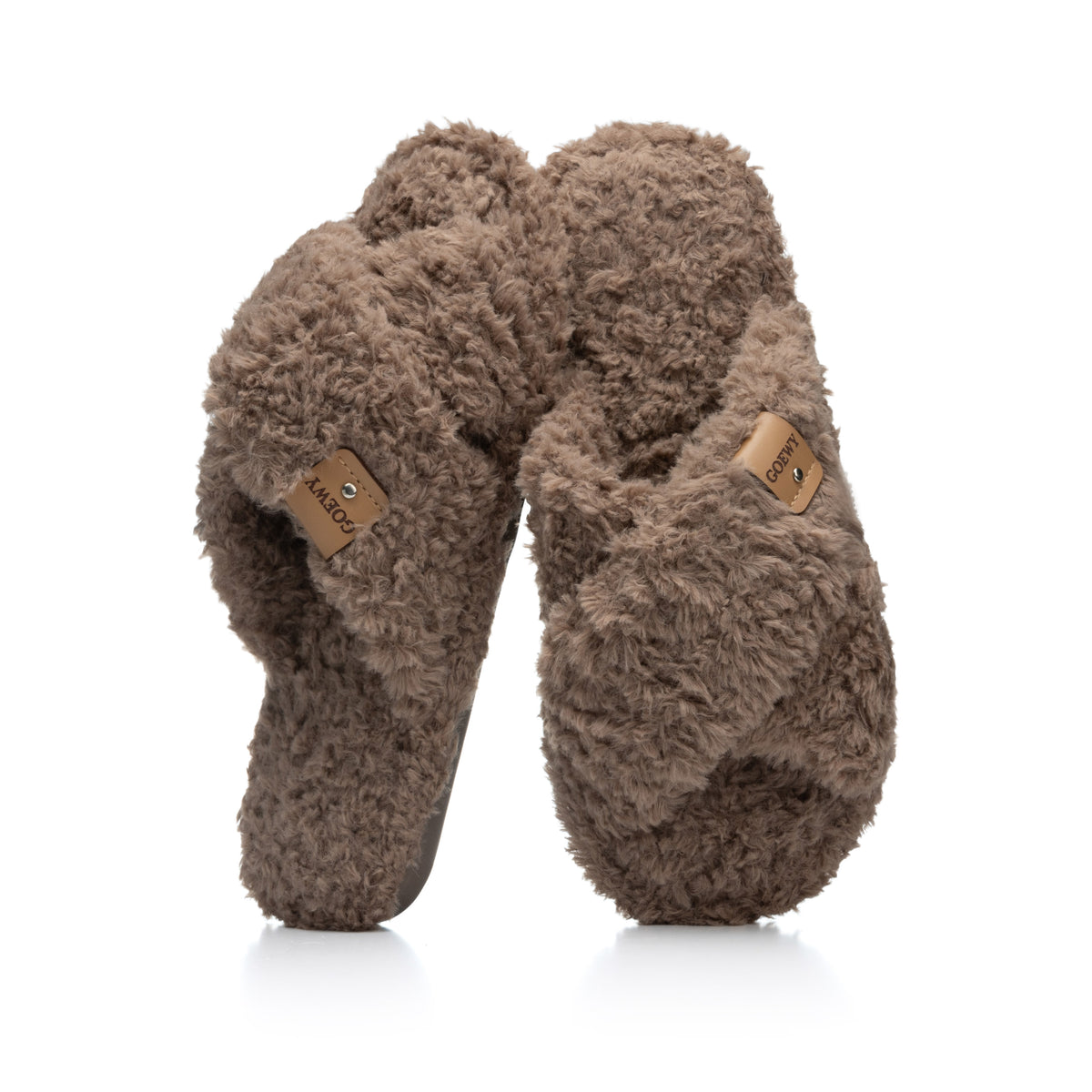 Fuzzy Open Toe Slippers for Women Indoor and Outdoor with Memory Foam Cozy Cross Band Women's Slipper Cute Soft House Shoes Slip On Gifts for Womens Mom Her Ladies Bridesmaid